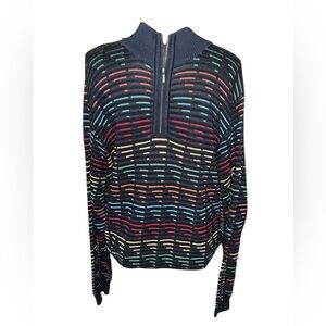 Vintage St. Croix Sweater Mens L Colorful 1/4 Zip Fashion Fit USA